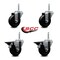Service Caster 35 Inch Soft Rubber Wheel Swivel 58 Inch Threaded Stem Caster Set 2 Brakes SCC SCC-TS20S3514-SRS-58212-2-PLB-2 - alternate 3